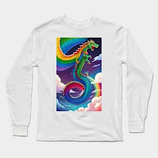 Colorful Hippie Popculture Popart Trippy Dragon Art Long Sleeve T-Shirt